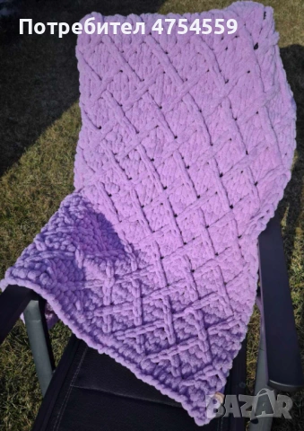  Ръчно плетено бебешко/ детско одеяло, снимка 2 - Спално бельо и завивки - 53736579