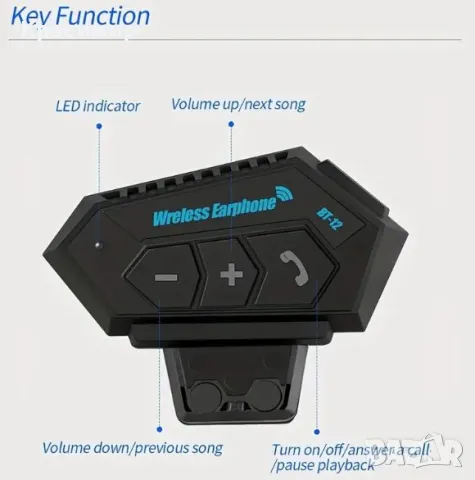 Handsfree за каска / Интерком wireless bluetooth, снимка 3 - Аксесоари и консумативи - 47328672