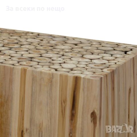 Маса за кафе, натурална тикова дървесина, 90x50x35 см, снимка 4 - Маси - 45367564