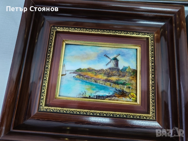 Комплект от три френски миниатюри LIMOGES, снимка 4 - Картини - 52072673