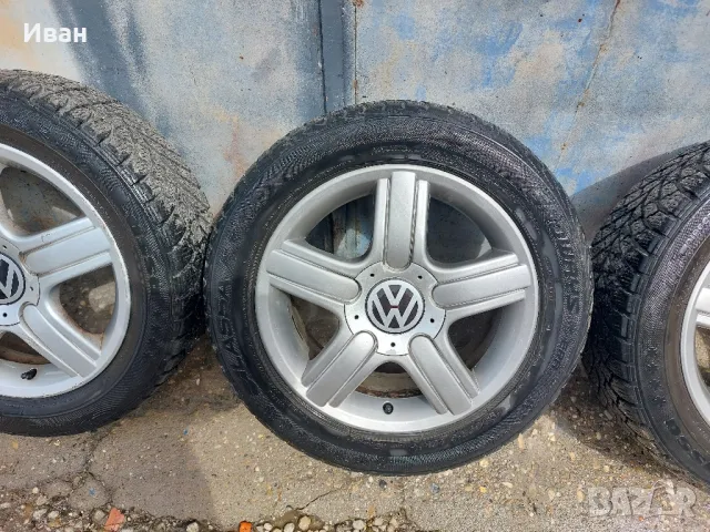 Оригинални Алуминиеви джанти 15 VW Fox Polo с 5 болта зимни гуми , снимка 4 - Гуми и джанти - 49868258