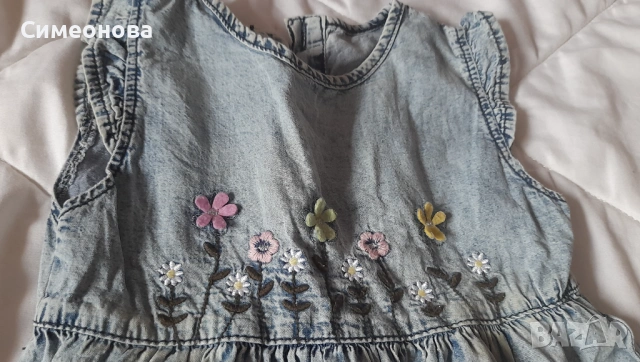 Дънкова рокля размер 86, 18 месеца, снимка 6 - Бебешки рокли - 53400276