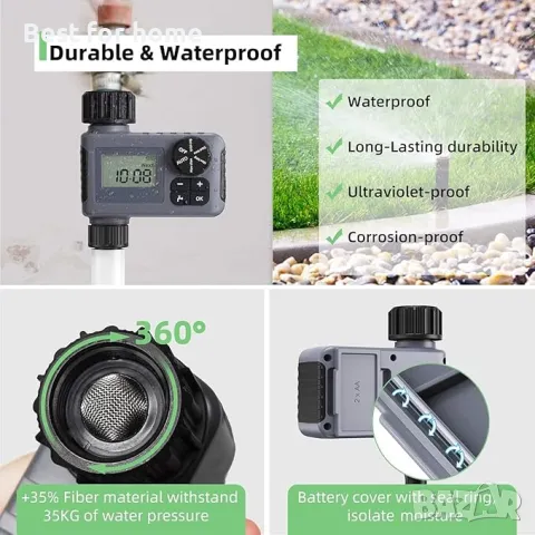  Градински  програмируем таймер, програматор за вода WTESK, снимка 5 - Напояване - 49771795