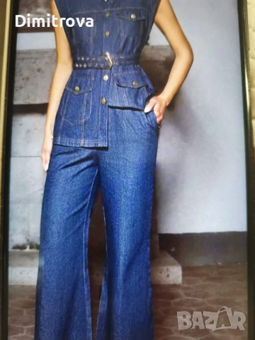 Дамски страхотен дънкен костюм