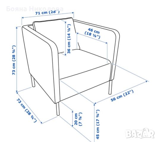 Кресло Икеа, 2 броя налични, снимка 3 - Дивани и мека мебел - 45775953