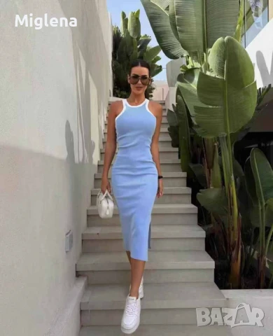 Дълга рокля с цепка , снимка 2 - Рокли - 50919604