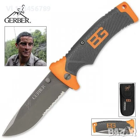 Нож сгъваем - оцеляване, GERBER Bear Grylls-Scou 18.6 см, снимка 2 - Ножове - 48057747