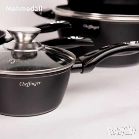 Комплект съдове за готвене Cheffinger – 10 части, снимка 6 - Съдове за готвене - 53168872