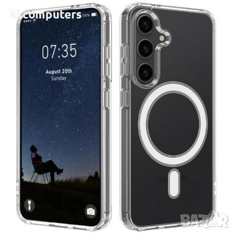 Прозрачен Магнитен Калъф за Samsung S26 - TPU+Акрил, Повдигнати ръбове, Прозрачен, снимка 2 - Калъфи, кейсове - 53854816