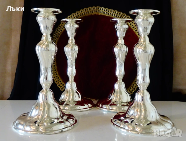 Посребрен свещник WMF,630 гр.,Art Nouveau. , снимка 11 - Антикварни и старинни предмети - 53977849