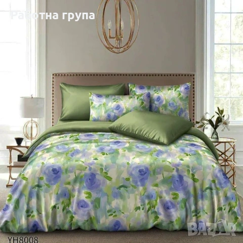 Флоралени десени от памучен сатен с ластик , снимка 13 - Спално бельо - 54072789