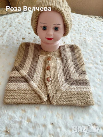 Ръчно плетен бебешки комплект , снимка 5 - Комплекти за бебе - 53115675