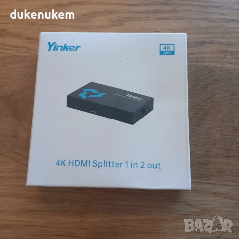 НОВ! HDMI разклонител, сплитер 1 вход към 2 изхода,4K,PS4 Xbox лаптоп, снимка 12 - Други - 50615469
