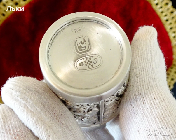 Калаена чаша с Ангели в лозя,градини. , снимка 5 - Антикварни и старинни предмети - 53989421