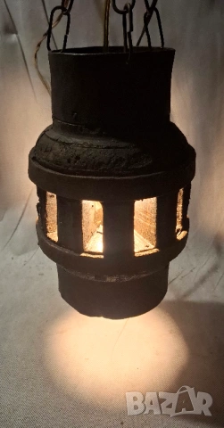 Висяща Лампа от Автентична Главина на Каруца, снимка 4 - Лампи за таван - 53772532