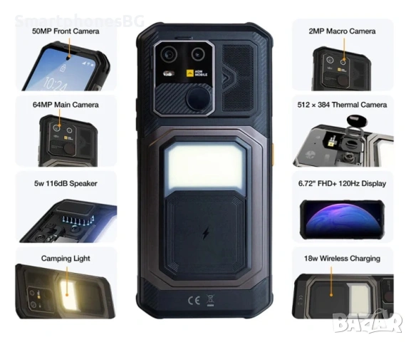 AGM G3 Pro Thermal 5G 24GB RAM 512GB ROM с IP68/IP69K защита, снимка 3 - Други - 53771831