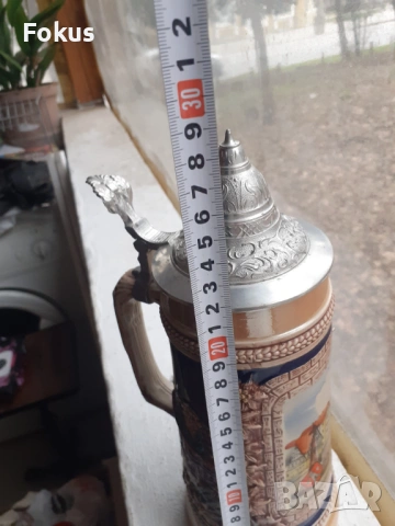 GERZ Germany Голяма колекционерска немска халба с капак, снимка 7 - Антикварни и старинни предмети - 53445433