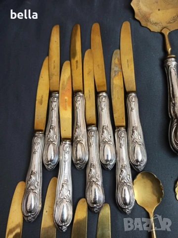 Ексклузивен антикварен десертен сервиз „Solingen“ – Сребро 800, снимка 2 - Антикварни и старинни предмети - 54043349