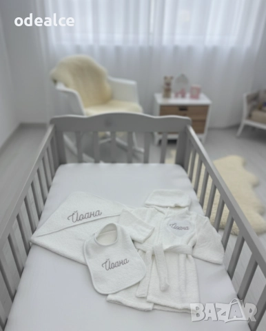 Голям персонализиран комплект за баня от халат, хавлийка, лигавниче или кърпа за бебе, снимка 3 - За банята - 30073059