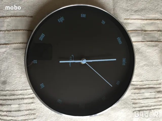 Безшумен нов стенен часовник, марка Shilippi/ Германия, диаметър 25см,материал: алуминий, снимка 2 - Стенни часовници - 49676275