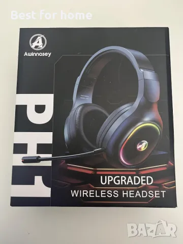 2,4 GHz безжични геймърски слушалки с кабелен режим Awinnasey, снимка 8 - Слушалки и портативни колонки - 49783617