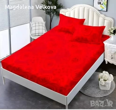 Чаршаф с ластик и 2 калъфки , снимка 6 - Спално бельо - 52800216