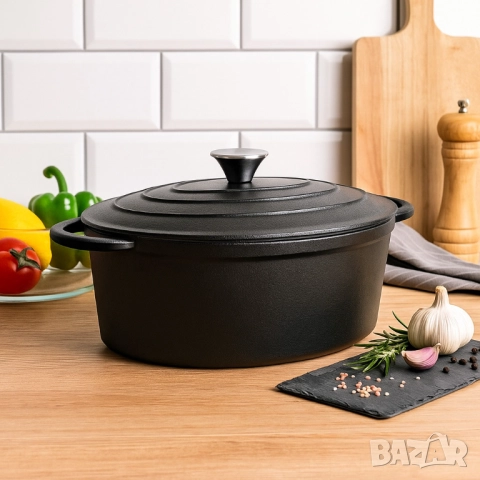 Чугунен бретер KITCHEN CLUB с емайлирано покритие – 4 литра, снимка 5 - Други - 52093788