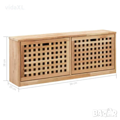 vidaXL Пейка за съхранение на обувки, 94x20x38 см, орех масив (SKU:247599), снимка 8 - Шкафове - 49566190