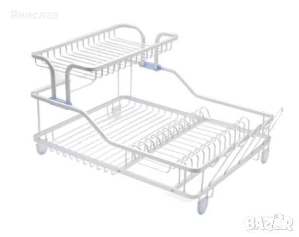 Сушилник за съдове на две нива и тава, снимка 3 - Аксесоари за кухня - 46740047