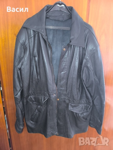 Мъжко кожено яке (естествена кожа), размер 2XL – отлично състояние, снимка 2 - Якета - 51455562