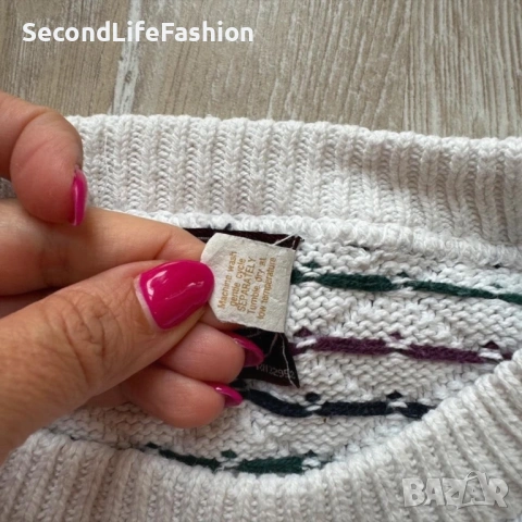 Винтидж памучен пуловер Victoria Dry Goods размер М, снимка 3 - Пуловери - 53809470