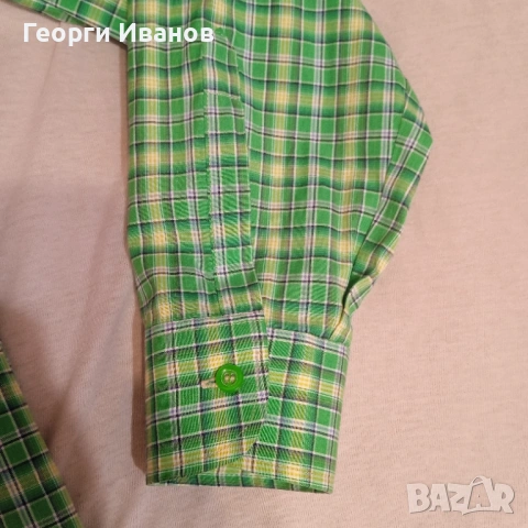 КАТО НОВА M/L ЕФЕКТНА БЪЛГАРСКА карирана спортно-елегантна риза BG plaid shirt, снимка 6 - Ризи - 53274928