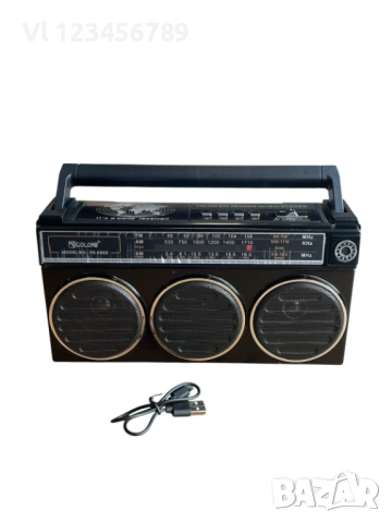 Портативно ретро 3 лентов приемник GOLON RX-666SD FM,АМ;SWBT,USB,TF, снимка 5 - Радиокасетофони, транзистори - 53457669