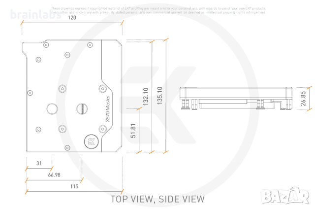  EK-Quantum Momentum Aorus X570 Master D-RGB - Plexi, снимка 7 - Други - 44959374