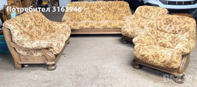 Холна гарнитура от масив ,комплект 5 части (2 дивана, 2 кресла, маса), снимка 3 - Дивани и мека мебел - 51718815