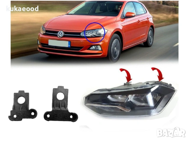 Комплект щипки за захващане на фар VW Polo AW/BZ, снимка 3 - Части - 54193495