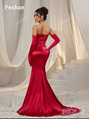 Бална Сатенена Рокля, снимка 2 - Рокли - 51489364