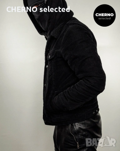 Мъжко черно кадифено яке с шерпа подплата LEVI’S PREMIUM Type III Corduroy Sherpa Trucker Jacket – L, снимка 7 - Якета - 53623574