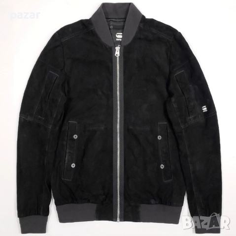 G-STAR RAW BATT Оригинално Мъжко Кожено Яке Велур M-L