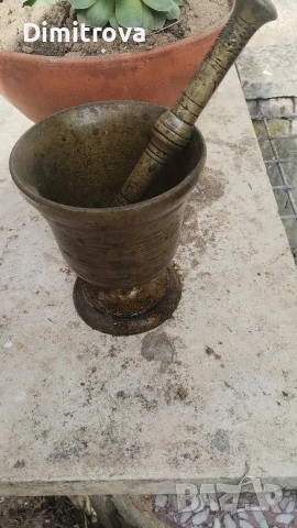 Старинен бронзов хаван, снимка 3 - Антикварни и старинни предмети - 54181878