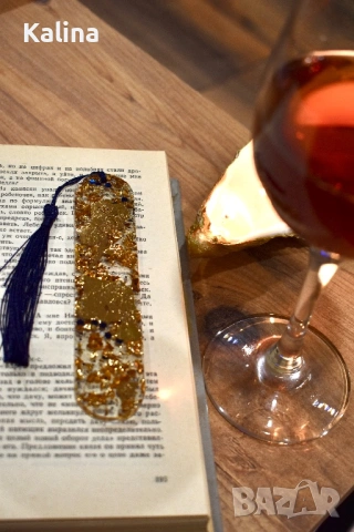 Книгоразделител от епоксидна смола с брокат, снимка 4 - Декорация за дома - 53712317