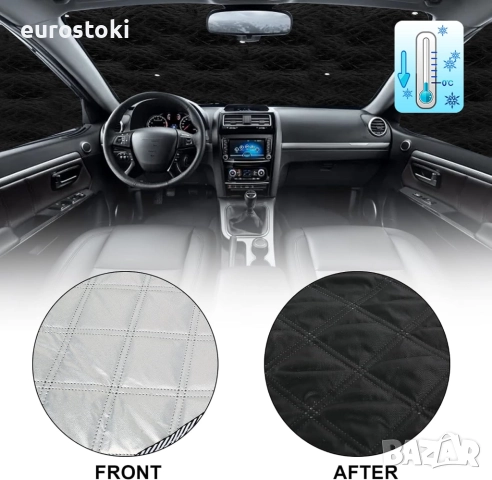 Покривало, пакет от 3 слънцезащитни сенника за предно стъкло за Ford Transit Custom 2012-2024, снимка 4 - Аксесоари и консумативи - 52632551