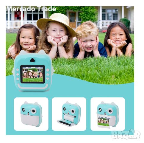 Детски фотоапарат с функция за печат Mercado Trade, Q5,3бр, цв. хартия - лепяща, снимка 4 - Образователни игри - 45352218