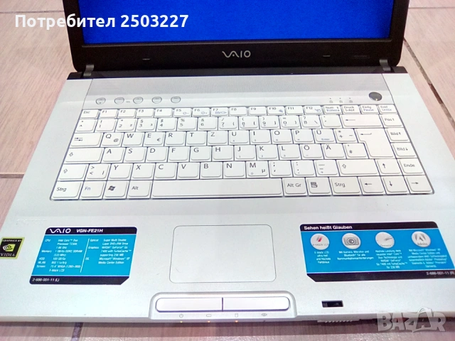 SONI VAIO VGN-FE21H. MODEL: PCG-7N1M - 2 ПРОЦЕСОРА, снимка 4 - Лаптопи за дома - 53651297