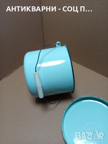 Соц Стара Емайлирана Съдинка Съд За Мляко 4лт. , снимка 5 - Антикварни и старинни предмети - 51913652