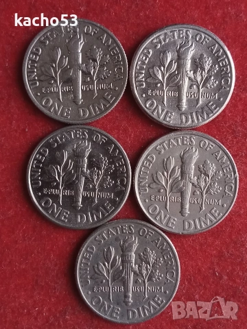 1 дайм/10 цента/ 1989-2012 г. Сащ.