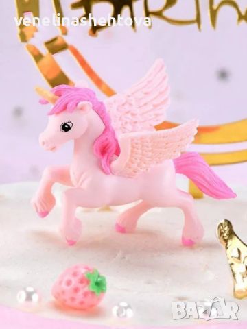 Unicorn еднорог пластмасова фигурка за декорация на торта , снимка 7 - Други - 46078866