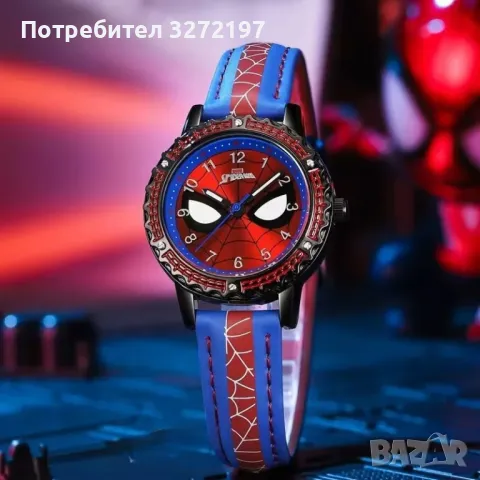 Oригинален кварцов часовник Spider Men-Marvel Avengers,с Японски механизъм PC22-3,водоустойчив, снимка 2 - Детски - 47232418