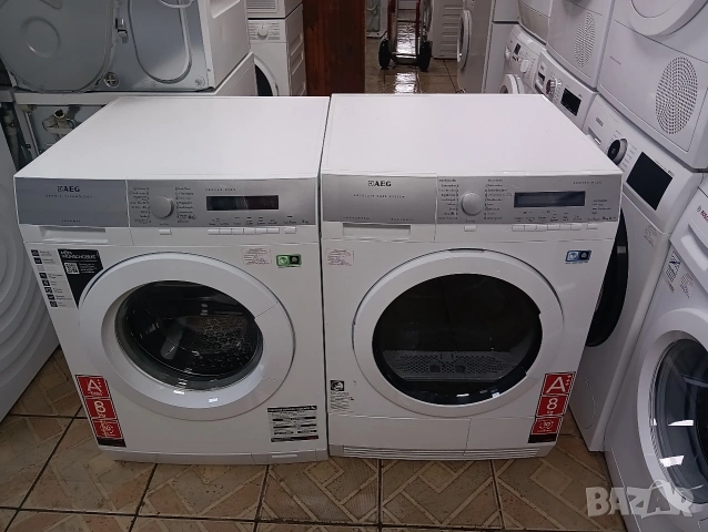 Комплект пералня и сушилня с термопомпа АЕГ Aeg Protex Plus A+++ 8кг 2 години гаранция!, снимка 12 - Перални - 53252974