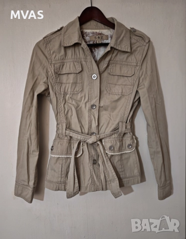 Дамско леко тънко бежово яке тип дънково XS